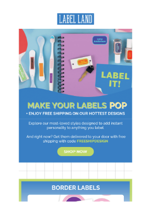 Label Land - FREE Shipping + Designs Bursting With Color 🎨
