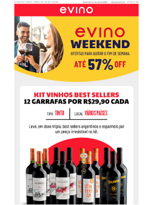 Evino (Brazil) - Apenas R$29,90 cada best seller no kit