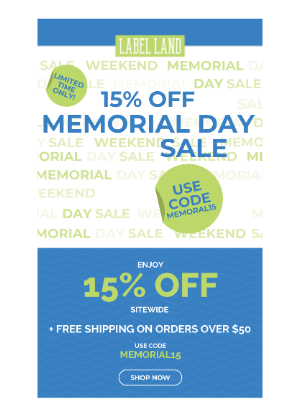 Label Land - Red, White & 15% OFF Sitewide! 🇺🇸