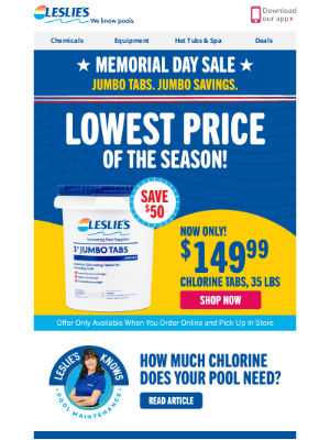Pool Supply World - Dreaming of Summer? $50 OFF 35lb Tabs! ❄️