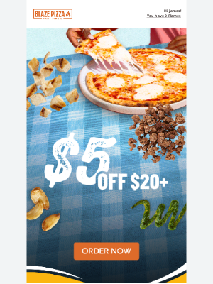Blaze Pizza - Craving Pizza? Get $5 Off Your Blaze Order