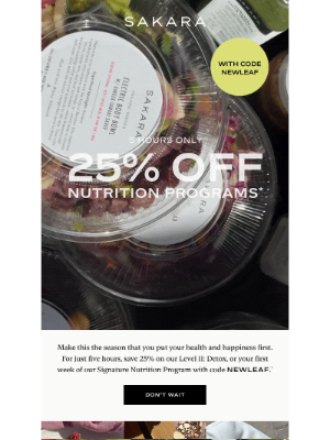Sakara Life - 5 Hours Only: 25% Off Nutrition Programs