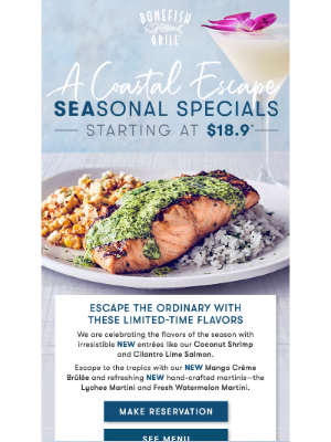 Bonefish Grill - NEW Seasonal Specials have arrived! ✨