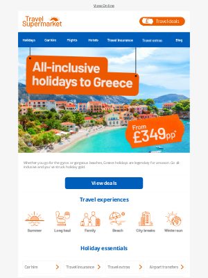 Travel Supermarket (United Kingdom) - All-inclusive Greece from £349pp* 🇬🇷
