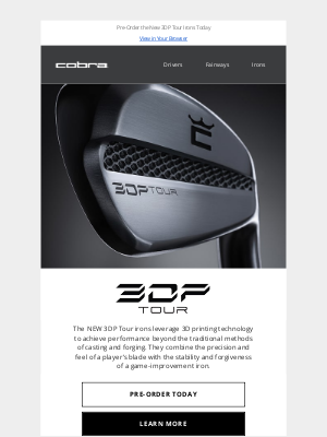 Cobra Golf - New 3DP Tour Irons | Pre-Order Today