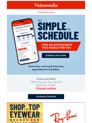 Visionworks of America - It’s simple to find your exam time online