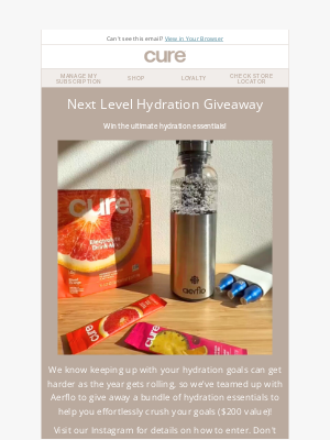 Cure - 💦 Next Level Hydration Giveaway