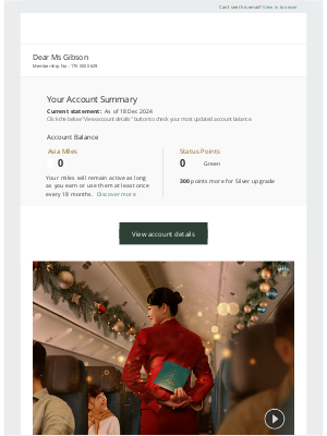 Cathay Pacific Airways - Your Account Summary for Dec 2024
