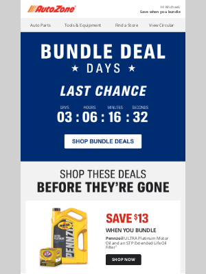 AutoZone - Bundle Deal Days ends soon