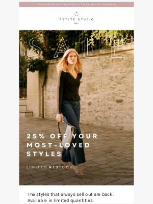 Petite Studio - Back in Stock for Summer Sale