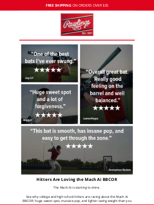 Rawlings Sporting Goods - More 5⭐ Reviews for the Mach Ai