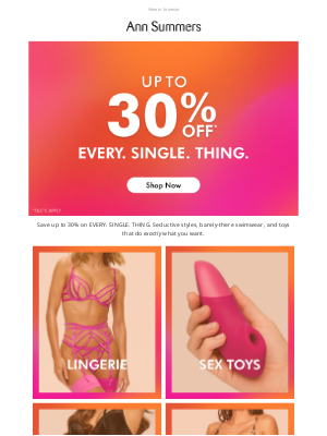 Ann Summers - Save Up 30% off EVERY. SINGLE. THING. 😍