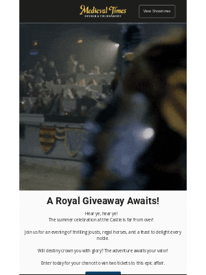 Medieval Times - Enter to Win a Knightly Adventure! ⚔️