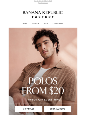 Banana Republic Factory - Limited Time: Polos from $20
