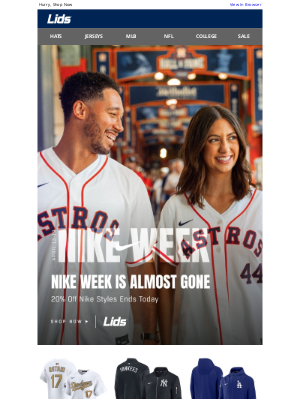 LIDS - Nike 20% Off --> Ends Today at MIDNIGHT