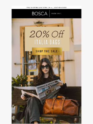 Bosca Accessories - Last Chance! 20% Off Italian Bags Ends Soon 🧳