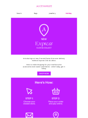 Accessorize USA - Introducing: Express Click & Collect 🏃‍♂️💜