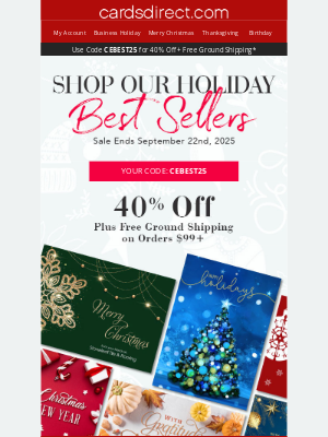 CardsDirect - Shop Holiday Best Sellers - SAVE 40% + Free Shipping on $99!
