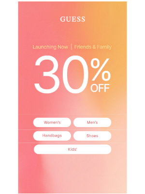 GUESS - 30% Off | Now Launching