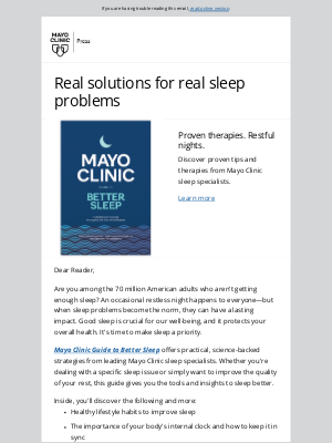 Mayo Clinic - Is poor sleep holding you back?
