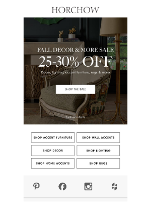 Horchow Mail Order - Last day! Fall Decor & More Sale