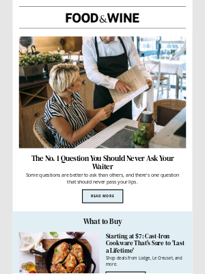 Cooking Light - The No. 1 Question You Should Never Ask Your Waiter