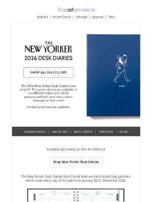 The Official New Yorker 2026 Day Planner has Arrived - Exclusively at Fine Art America!