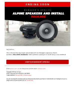 Car Toys - 🔊🔊 Exclusive Alpine Speaker & Installation Combo – Ending soon!