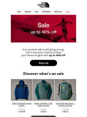 Sale: up to 40% off your favourites