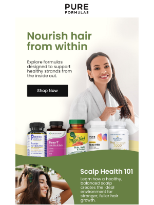 PureFormulas - The best supplements for hair growth, shine & scalp health 💆