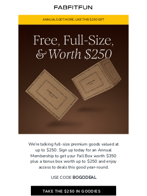 FabFitFun - $250 of Free? Only for Annuals 😉