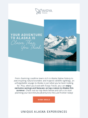 Avoya Travel - There's Still Time to Enjoy an Alaska Cruise This Year!