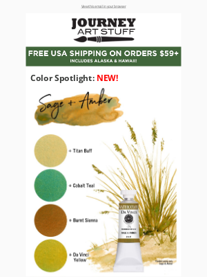 Cheap Joe's Art Stuff - New Arrival: Sage & Amber Watercolor!