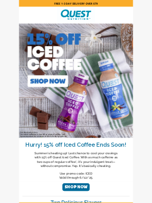 Quest Nutrition - Last Chance to Get 15% off Iced Coffee