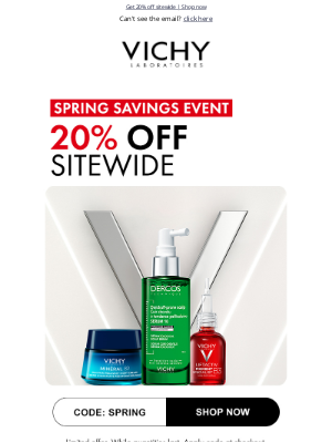 Vichy(Canada) - Jamie, get 20% off sitewide! ❤️