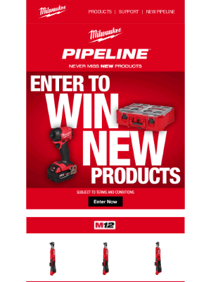 Milwaukee Tool - Enter Now: PIPELINE™ Sweepstakes