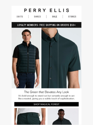Perry Ellis - Deep Green is the New Neutral