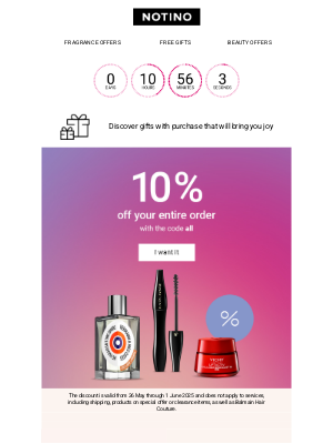 Notino (United Kingdom) - Today only! 10% off your entire purchase