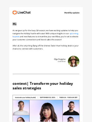LiveChat - context| is key to your Q4 sales success! 📈