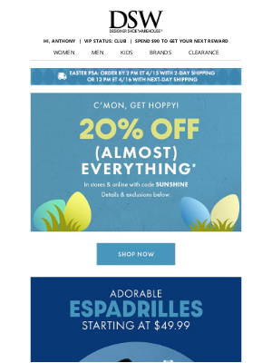 Designer Shoe Warehouse - Trending for Easter: espadrilles ✨
