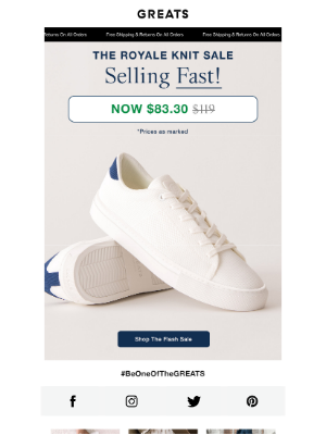 Greats - 30% Off Royale Knit Ends Soon!