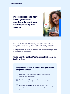 SiteMinder - Direct Bookings Await: Engage Google Searchers