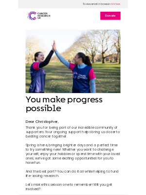 Cancer Research (United Kingdom) - Christopher, ready to make a difference?