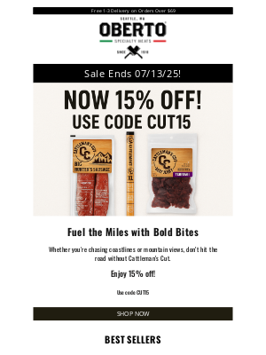 Oberto - 🚨 Save 15% on Cattleman’s Cut