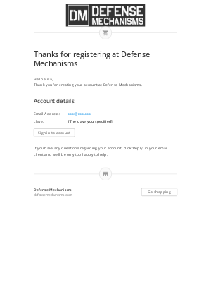 Defense Mechanisms - Thanks for registering at Defense Mechanisms