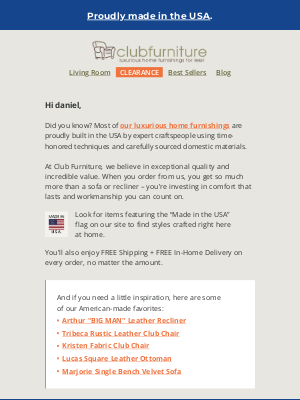 Club Furniture - Made in America, built to last