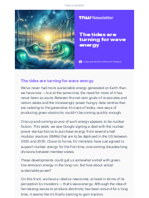 TNW - The tides are turning for wave energy