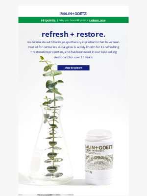 Malin+Goetz - refresh + restore with eucalyptus.