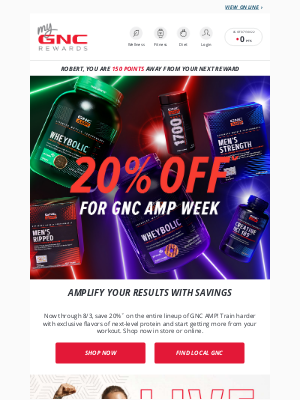 GNC - GNC AMP Week: CELEBRATE WITH 20% OFF