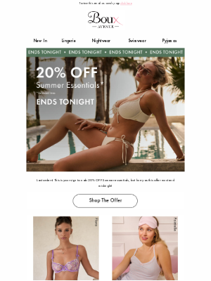 Boux Avenue - Last chance: 20% OFF ends tonight